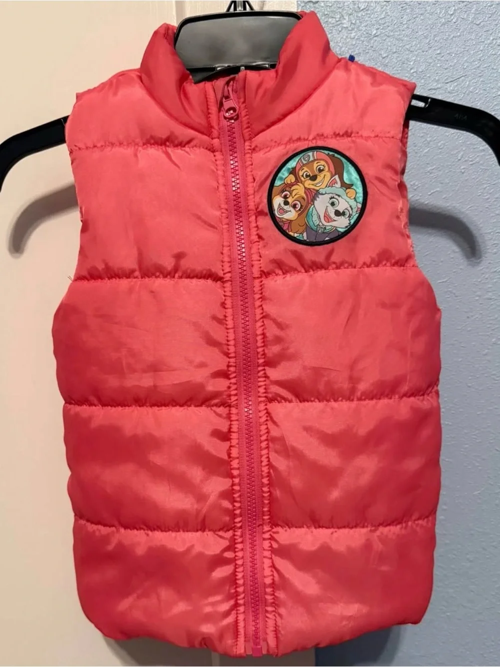 Paw Patrol Coral-Pink Quilted Kids Vest with Character Patch